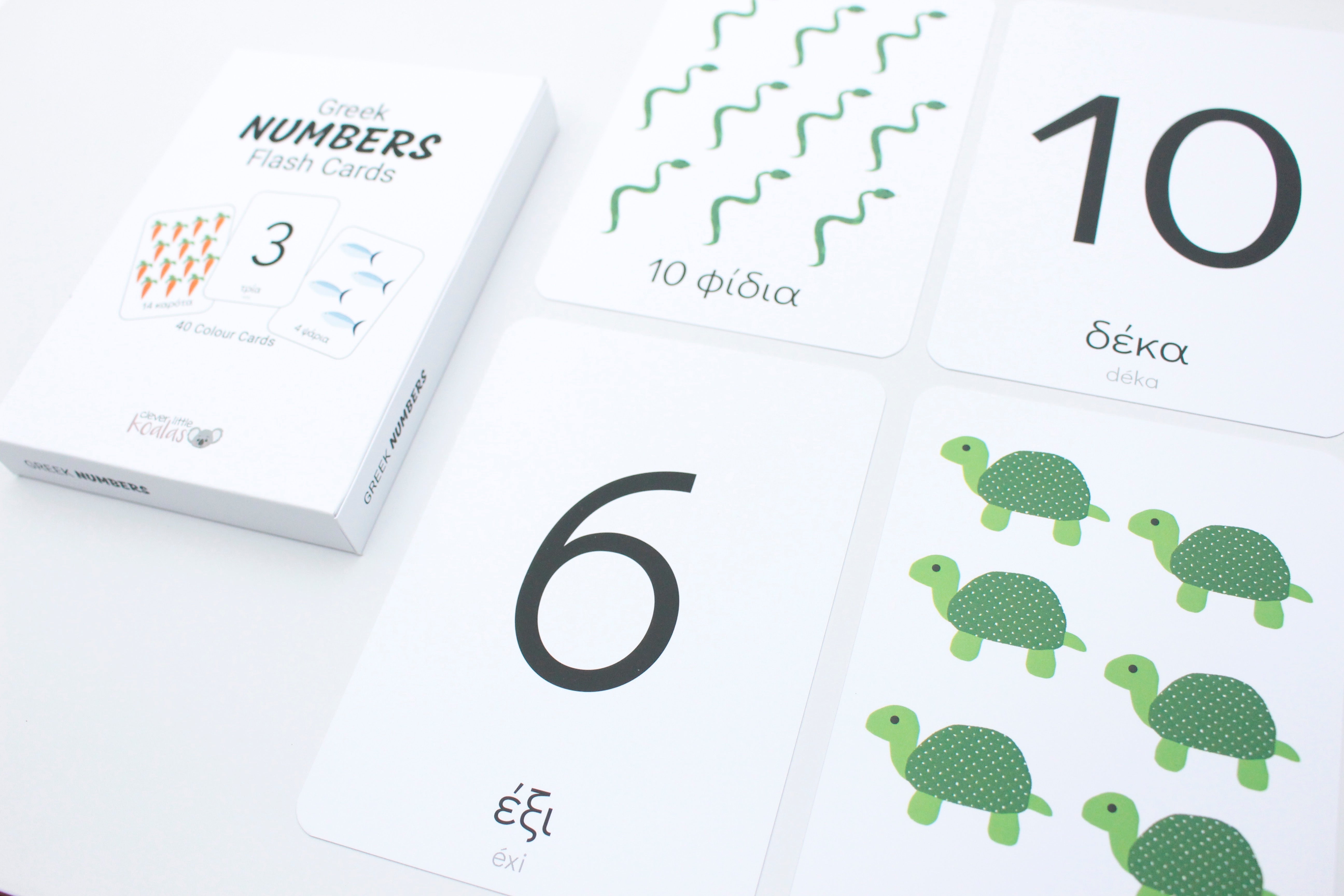 Greek Numbers Flash Cards